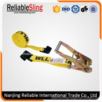 2" Ratchet Strap with Flat Hooks for Flatbed Trailer